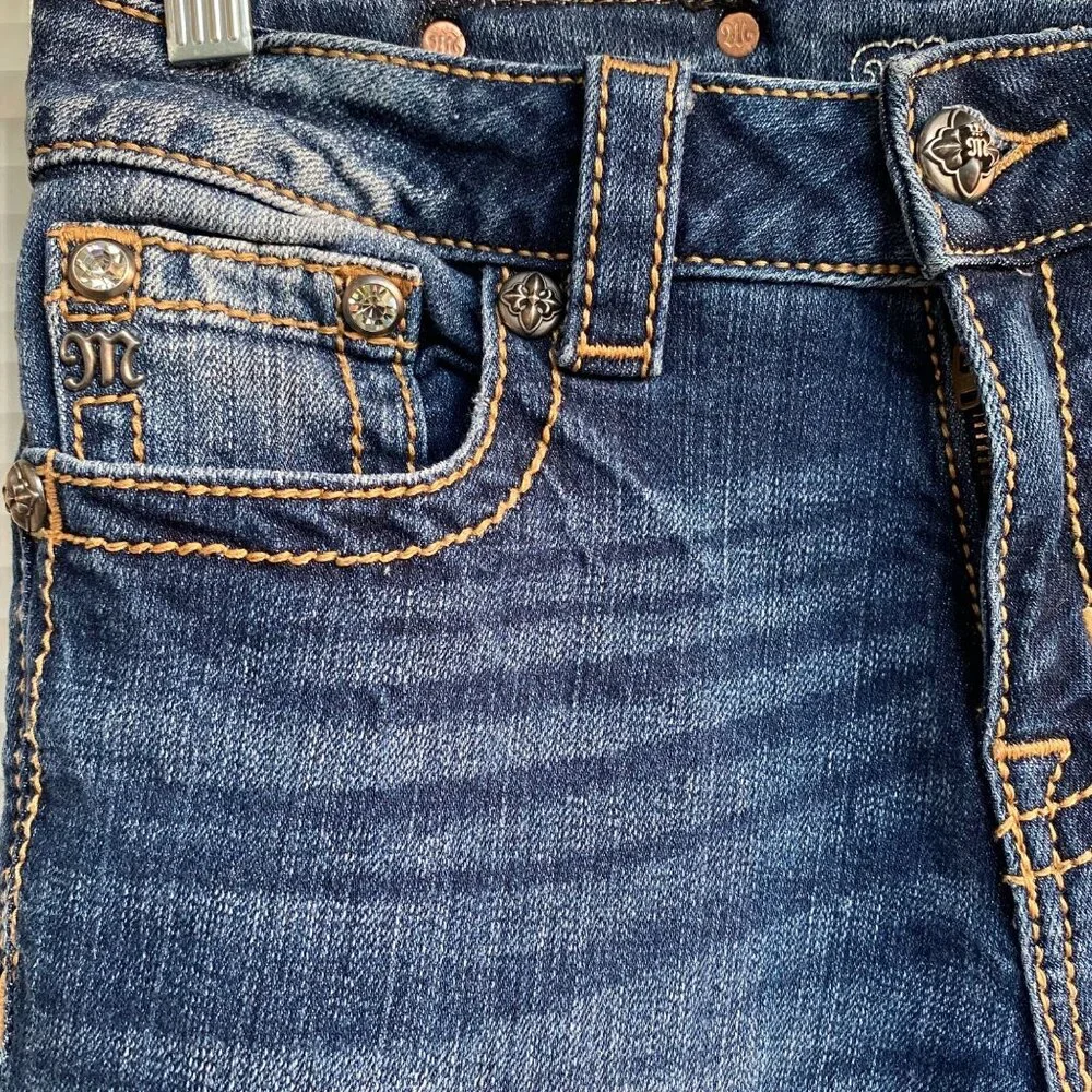 Miss Me JE5014F432 Flare Jeans Distressed Dark 26 - Picture 11 of 16